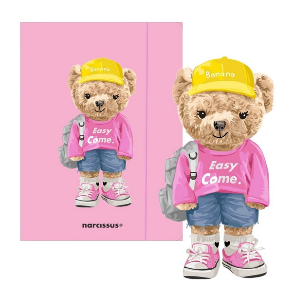 Teczka A4 z gumką Teddies & Miś Urszula Narcissus Sztuka Rodzinna